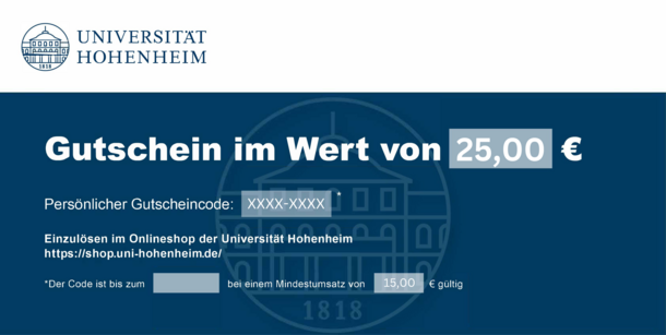 Gutschein 25 € der Uni Hohenheim
