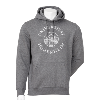 Graues Bio-Kapuzen Sweatshirt Unisex der Uni Hohenheim