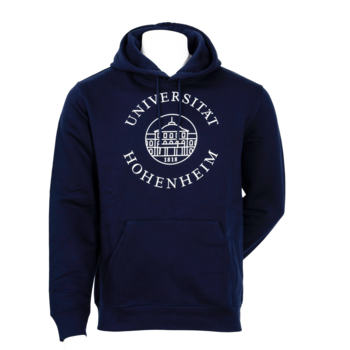 Navy Bio-Kapuzen Sweatshirt Unisex der Uni Hohenheim