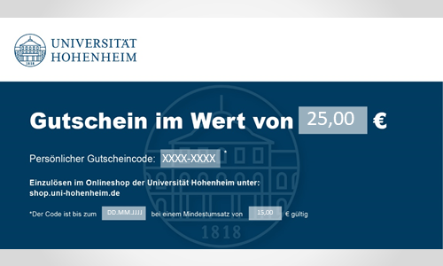 Voucher 25 € from the University of Hohenheim