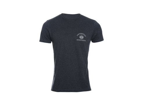 Melange schwarzes Recycling T-Shirt der Uni Hohenheim